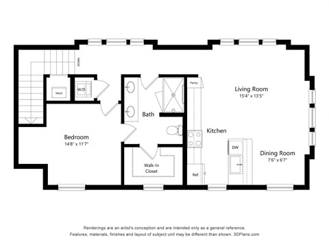 a floor plan of a living room and a dining room